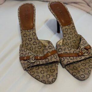 Guess Brown and Tan Heels